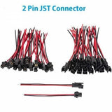 2 Pin Sm JST Connector - shown as two large bundles of black and red wire pairs with connectors, plus two individual connector assemblies below.