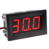 2 Wire DC 0 To 30V DC Red LED Digital Voltmeter Module Panel Meter - a black rectangular digital display showing 30.0 in bright red light.