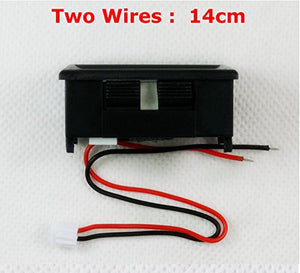 2 Wire DC 7-100V 0.56" Mini Digital Red LED Display Volt Meter Voltmeter Voltage Meter Panel, Digital Voltmeter Gauge Volt Indicator Voltage Tester - a black rectangular panel meter with a red and black wire harness and a white connector, shown against a white background.