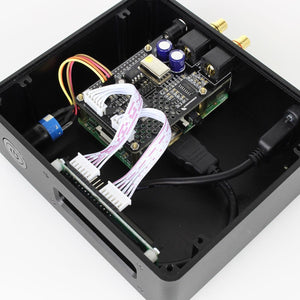 2 Wires 2.54mm Pitch Female To Female JST Xh Connector Cable Wire 26 to 30cm approximately - a white ribbon cable connecting a circuit board inside a black electronic enclosure.