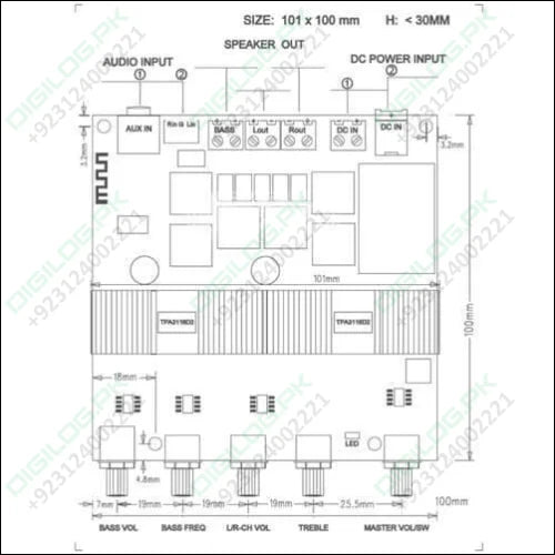 2.1 Channel Audio Stereo Equalizer Bluetooth Hifi Power