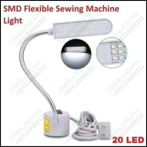 20 Smd Led Bendable Light Lamp 220v Magnetic Base Gooseneck