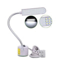 20 SMD LED Bendable Light Lamp 220V Magnetic Base Gooseneck Sewing Machine SMD Light Bulb - with a white rectangular light head, flexible silver gooseneck, magnetic base with a power switch, and a power cord.