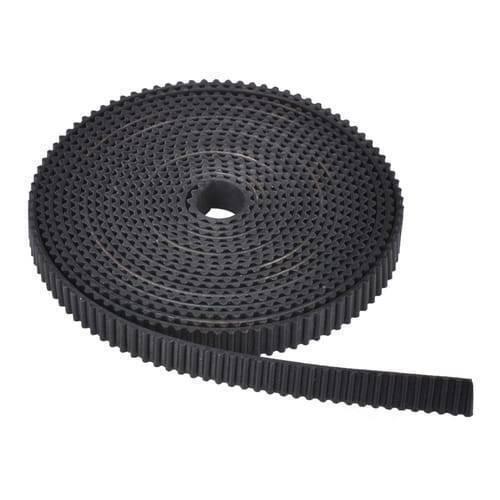20 Teeth 8mm GT2 Pulley With 2 Meter Timing Belt For CNC 3d Printers - a black rubber timing belt coiled into a circular shape with a central hole.