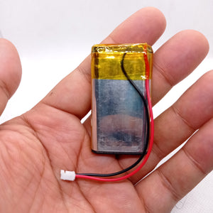2000mAh 3.7V Lithium-ion battery - a rectangular silver cell with yellow tape at the top and a two-pin white connector.