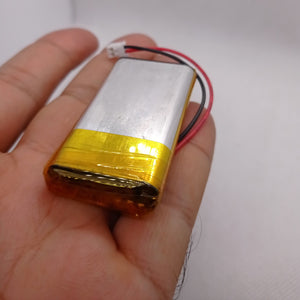 2000mAh 3.7V Lithium-ion battery - shown as a rectangular silver cell with yellow tape, connected to a small white two-pin connector by red and black wires.
