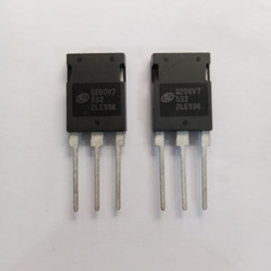 200A 750V IGBT Q200V75SDB1 SGTQ200V75SDB1-digilog.PK - two black, rectangular three-pin electronic components with white text printed on the front, displayed against a white background.