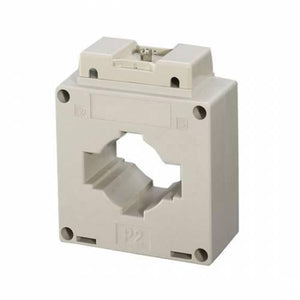 200A Ct 200amp Current Transformer 200A/5A - a square, grey electrical component with a central circular aperture and a top terminal block with a metal screw.