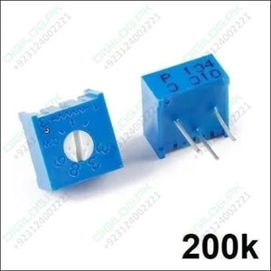 200K Variable Resistor 3386 Single Turn Trimmer
