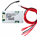 20A 4S 12.8V LiFePO4 BMS YHZX-6034-4S with separate wiring harness and attached temperature probe on white background
