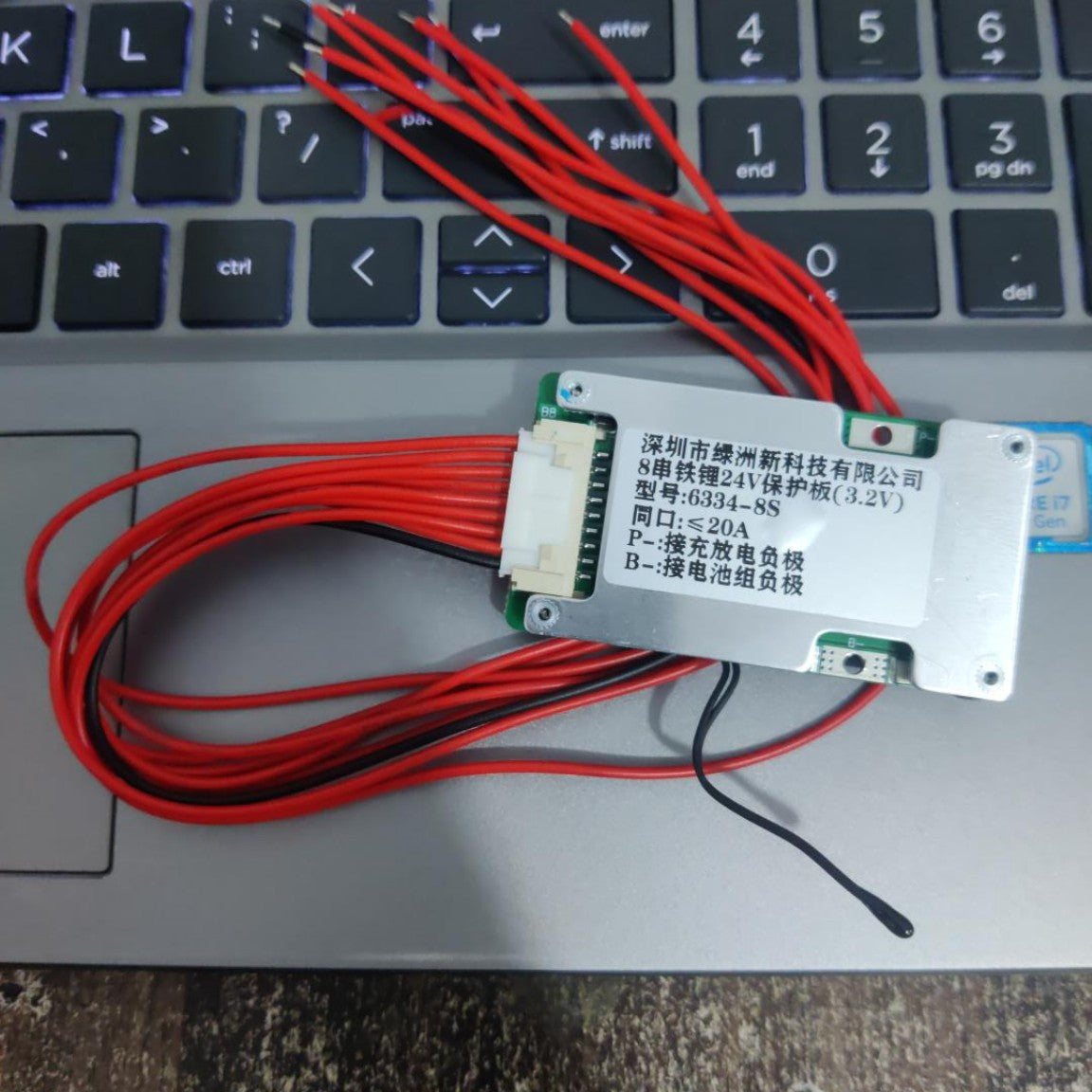 20A 8S 24V LiFePO4 BMS 6334-8S with wiring harness and original Chinese label