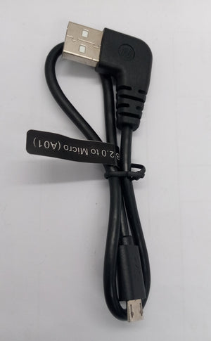 20cm High Quality Micro USB Cable For Programming Nodemcu Wemos D1 ESP32 - a black USB-A to Micro-USB cable with a right-angle connector and a label.