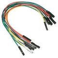20cm Hole To Hole 1 Pin Jumper Wire Dupont Line Arduino Female To Female - a bundle of multi-coloured jumper wires with female connectors on both ends.