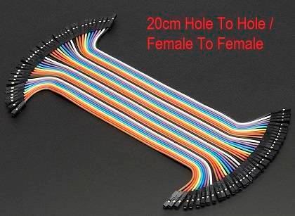 20cm Hole To Hole Jumper Wire Dupont Line 40 Pin Arduino Jumper Wires Female To Female - a multi-colored ribbon cable with female connectors.
