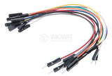 20cm Pin To Hole 1 Pin Jumper Wire Dupont Line Arduino Male To Female - a bundle of multi-coloured wires with black male pins on one end and female connectors on the other.