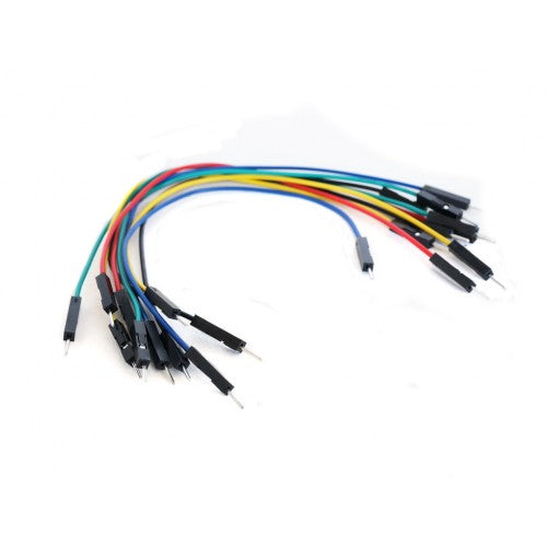 20cm Pin To Pin 1 Pin Jumper Wire Dupont Line Arduino Male To Male - a bundle of multi-coloured jumper wires with male connectors on both ends.