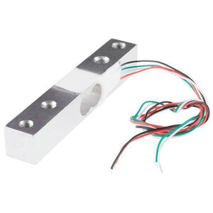 20kg Range Weighing Sensor Load Cell Sensor For Electronic Yzc-133 - a silver metal bar with mounting holes and four colored wires attached.