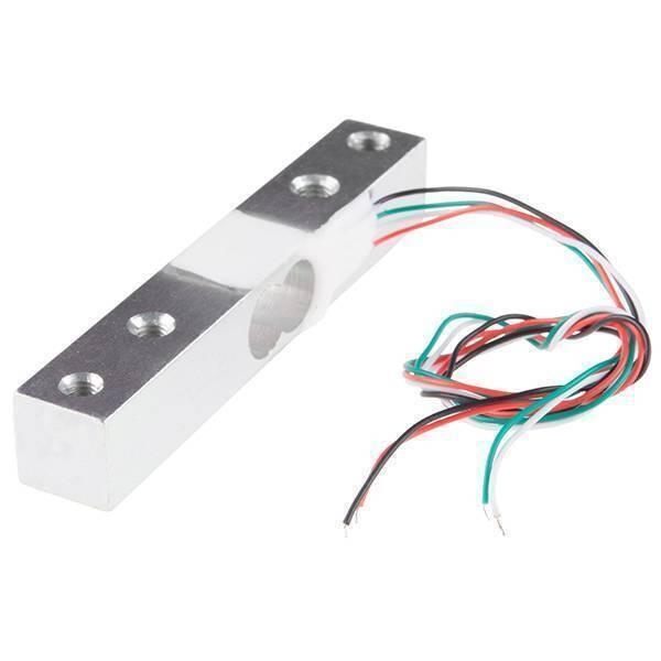 20kg Range Weighing Sensor Load Cell Sensor For Electronic Yzc-133 - a silver metal bar with mounting holes and four colored wires attached.
