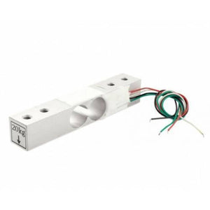 20kg Range Weighing Sensor Load Cell Sensor For Electronic Yzc-133 - a silver metal bar with a central cutout, mounting holes, and a bundle of four colored wires.