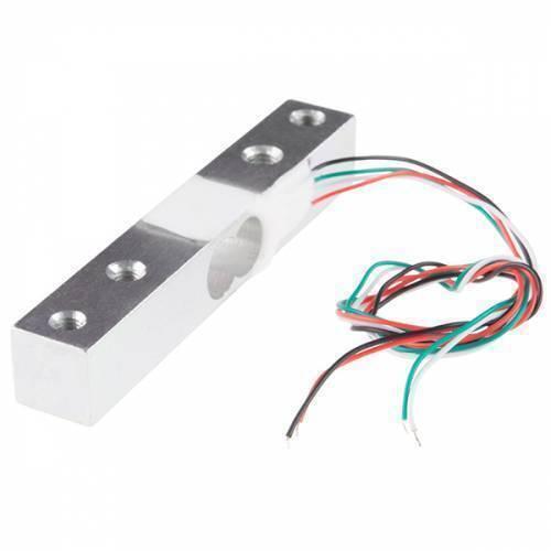 20kg Range Weighing Sensor Load Cell Sensor For Electronic Yzc-133 - a rectangular silver metal bar with four mounting holes and a bundle of four colored wires.
