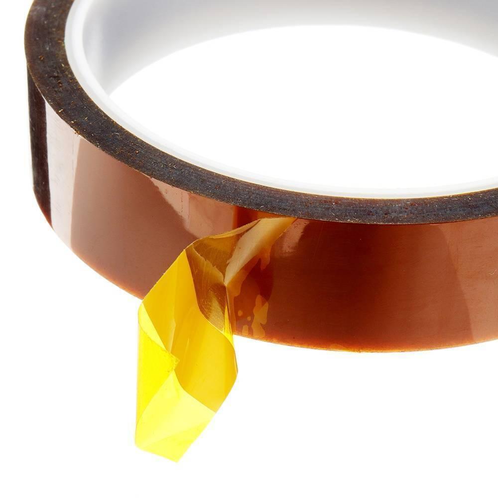 20mm Kapton Tape Polyimide Tape Heat Resistant High Temperature Adhesive Insulation Kapton Tape For Electronic Repair - a roll of translucent amber-coloured heat-resistant adhesive tape with a small section peeled back.