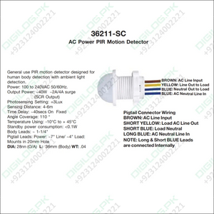 20mm Motion Sensor Light Switch