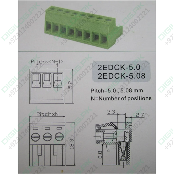 10 Pin Connector Pcb Mount Right Angle Bent Screw Terminal