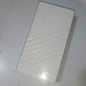 21700 18650 6x Cell Power Bank Case For WiFi Router And Other Devices - the plain white rectangular plastic outer shell with diagonal textured lines.