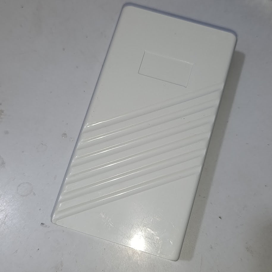 21700 18650 6x Cell Power Bank Case For WiFi Router And Other Devices - the plain white rectangular plastic outer shell with diagonal textured lines.