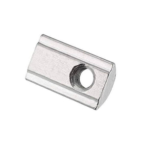 21mm x 13mm x 7mm M8 T Nut, Roll Ball Elastic Nuts For 4040 - shown as a silver-colored rectangular metal fastener with a threaded center hole.