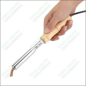 150w 220v Soldering Iron With Chisel Tip & Wood Handle