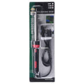 220V 100W Soldering Iron - its original retail blister packaging, featuring a black and red handle, a metal tip, and an attached power cord.