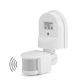 220V Automatic Infrared PIR LED Motion Sensor Detector Switch - a white wall-mounted motion sensor with an adjustable head and a cylindrical lens.