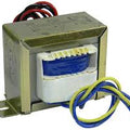220V To 12V + 32V Transformer Minimum Order 100pcs - a metal-cased electrical transformer with a blue coil and multiple colored wire leads extending from both sides.