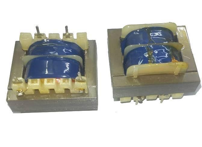 220V To 6V Step Down Transformer - two units with blue-taped copper coils, laminated metal cores, and protruding metal connection pins.