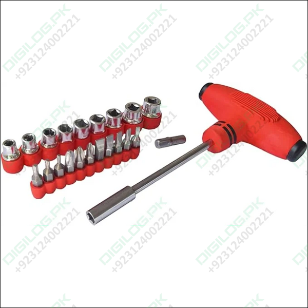 22pcs Set for Home Office & Multi Purposes T Shape Screwdriver Socket & Bit Tool Kit