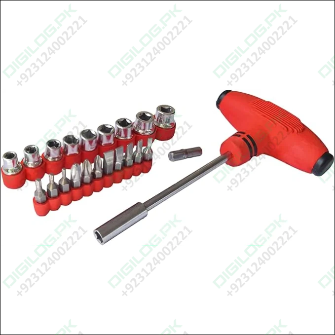 22pcs Set for Home Office & Multi Purposes T Shape Screwdriver Socket & Bit Tool Kit