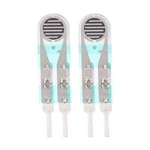 22MMX8MM Force Sensor Fsr Piezo Pressure Transducer - two identical light blue and silver thin-film pressure sensors with two metal pins each.
