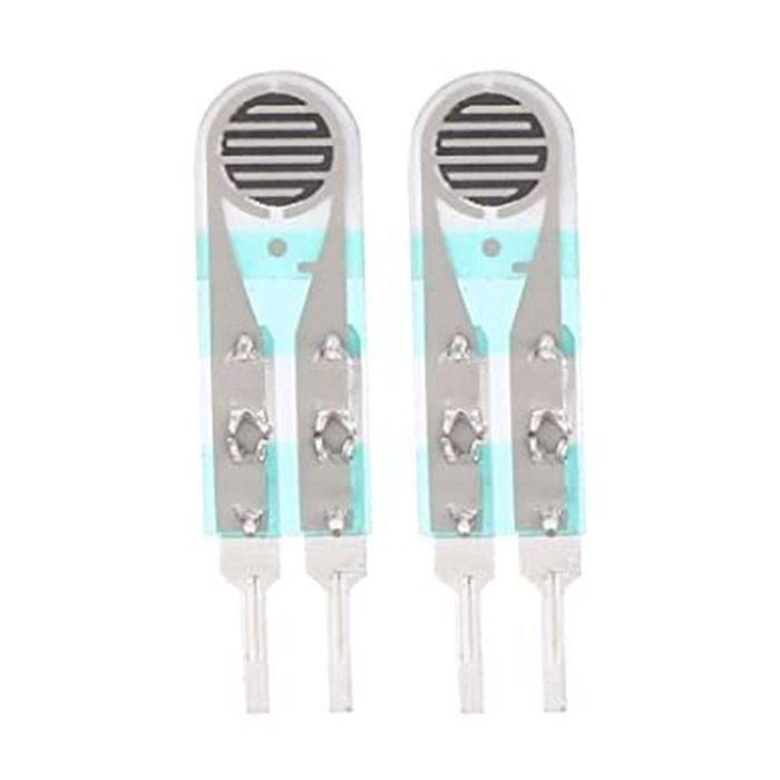 22MMX8MM Force Sensor Fsr Piezo Pressure Transducer - two identical light blue and silver thin-film pressure sensors with two metal pins each.