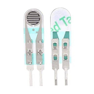 22MMX8MM Force Sensor Fsr Piezo Pressure Transducer - front and back views of the thin, rectangular sensor with a circular sensing area and pins.