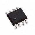 24C04 SMD EEPROM - a black, rectangular integrated circuit chip with eight silver metal pins extending from its sides.
