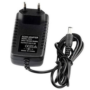24V 1.5A AC DC Power Supply Adapter Charger - a black wall-plug power adapter with a fixed two-pin plug and a black output cable with a barrel connector.