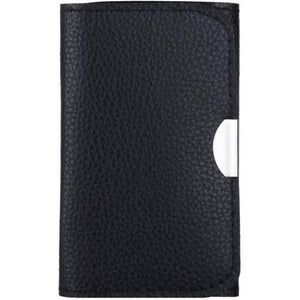 25 In 1 Precision Screwdrivers Set,mini Screwdrivers Repair Tools Kits With Leather Case For Mobile Phone, Pc Laptop, Macbook, Tablet, Ipad, Computers - shown as a closed, black, textured leather wallet-style carrying case with a silver metal clasp on the side.
