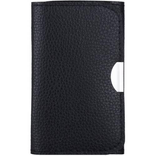 25 In 1 Precision Screwdrivers Set,mini Screwdrivers Repair Tools Kits With Leather Case For Mobile Phone, Pc Laptop, Macbook, Tablet, Ipad, Computers - shown as a closed, black, textured leather wallet-style carrying case with a silver metal clasp on the side.