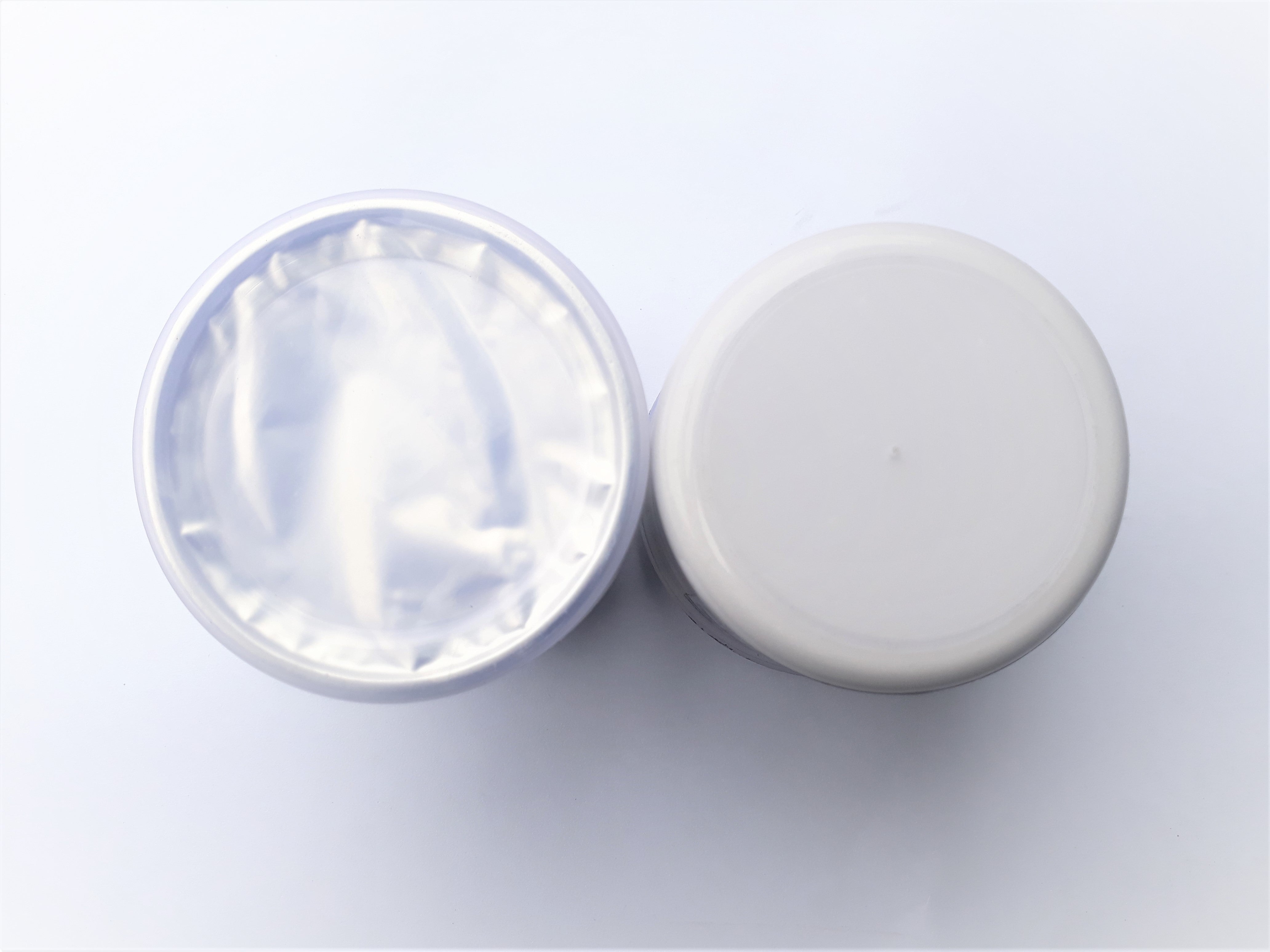 250 Gram Hy-510 Heat Sink Thermal Compound Grease Gel- Enhance Heat Dissipation For Enhanced Performance - shown as an open white plastic jar with a foil seal next to its closed white lid.