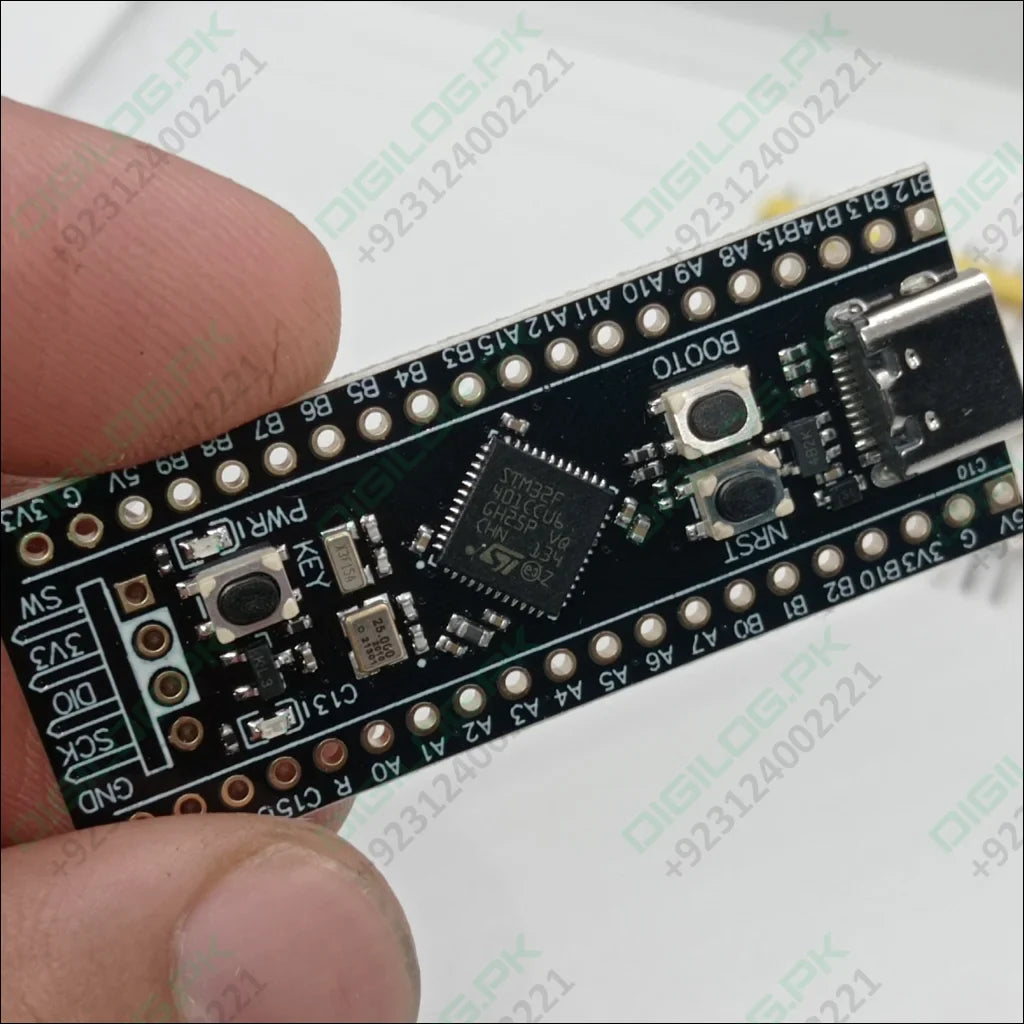256KB ROM Back Pill Development Board STM32F401 STM32F401CCU6 IC V3.0 - the STM32F401 chip, USB-C port, BOOT0 button, NRST button, KEY button, and labeled pin headers.