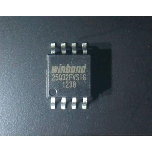 25Q32 SPI EPROM EEPROM Memory Flash Chip Del - a close-up view of a black, square, 8-pin integrated circuit component with Winbond 25Q32FVSIG 1238 printed on it.