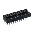 28 Pin DIP IC Socket Base Adaptor Connector - a black plastic rectangular component featuring two parallel rows of 14 metal pins for through-hole mounting.