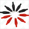 Red and black alligator clips, 28mm size, ideal extra small crocodile clips for connections