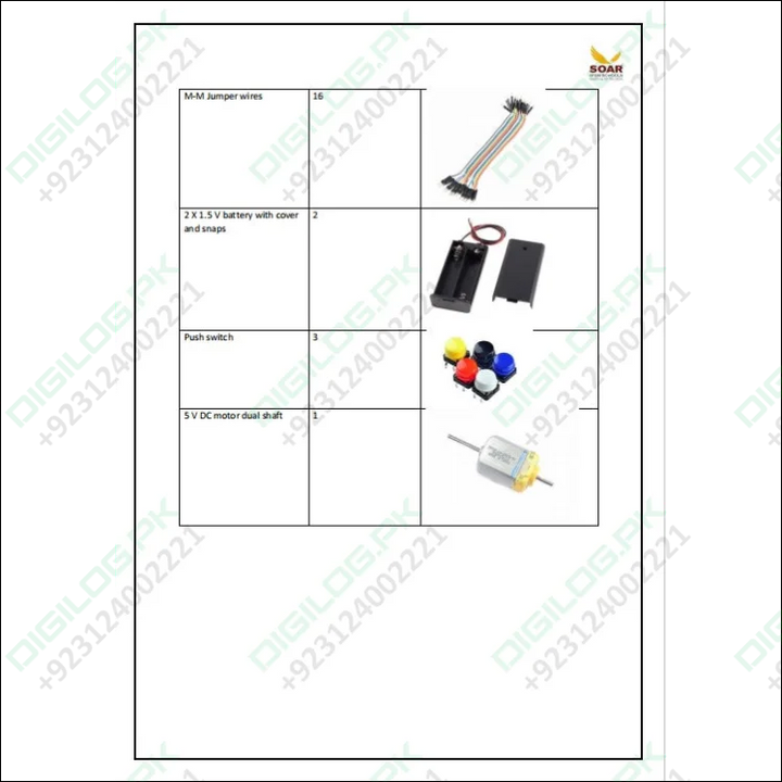 Soar Stem school AY 2024-25 Component list for Grade 4